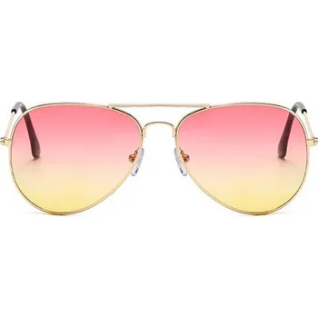 Sluneční brýle Růžovo-žluté dvoubarevné brýle pilotky "Aviator"