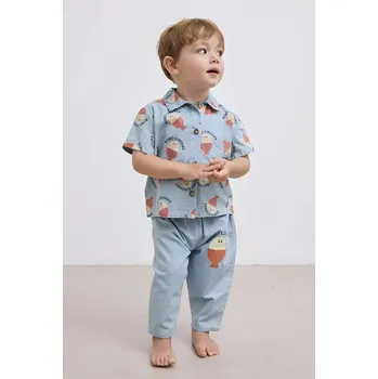 Kojenecké oblečení Kojenecké džíny Bobo Choses Morning Egg 125AB065 tyrkysová 06X, vel. 74