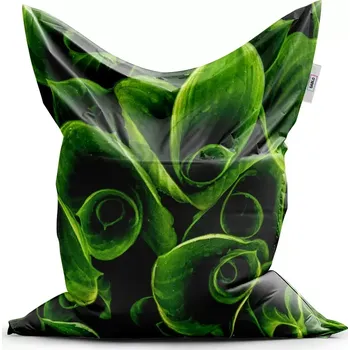 Sedací pytel Sablio Sedací vak Classic Zelené listy - 150x100 cm