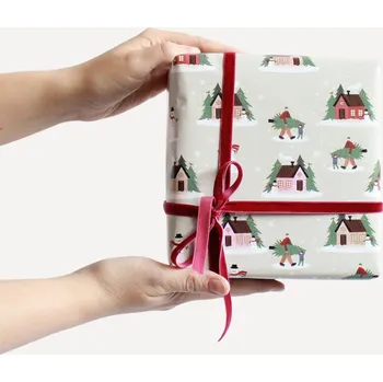 Balící papír Bella Rose Vánoční balicí papír s domečky – 5 m