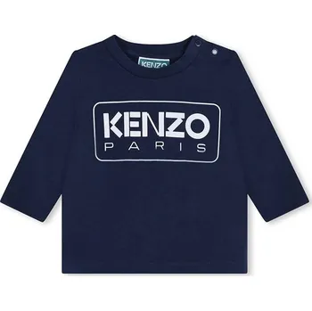 Dětské bavlněné tričko s dlouhým rukávem Kenzo Kids K60518.67.81 námořnická modř 59X, vel. 71