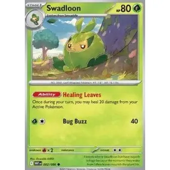 Karetní hra Pokémon WHT 002/086 Swadloon - White Flare Stav: Near Mint, Verze: POKÉBALL REVERSE HOLO