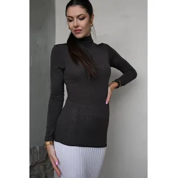 Dámské tričko ČOKOLÁDOVĚ HNĚDÉ MODALOVÉ TRIKO S ROLÁKEM PECA del SOL