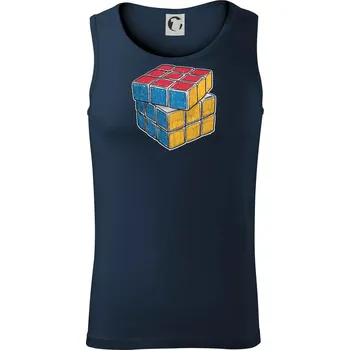 Rubikova kostka kreslená - Tílko pánské Core - XL ( Námořní modrá (velmi tmavá - téměř černá) )