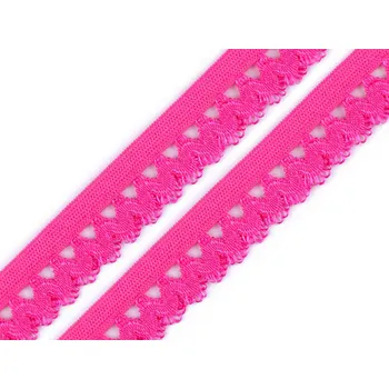 Textilie Ozdobná pruženka šíře 15 mm, střední, 23 pink