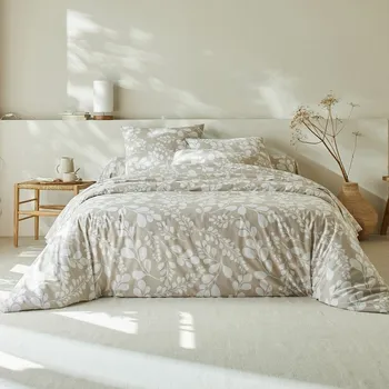 Povlečení Blancheporte Dvoubarevné povlečení Chloé s potiskem listů, bavlna Velikost: klasické prostěradlo 180x290 cm