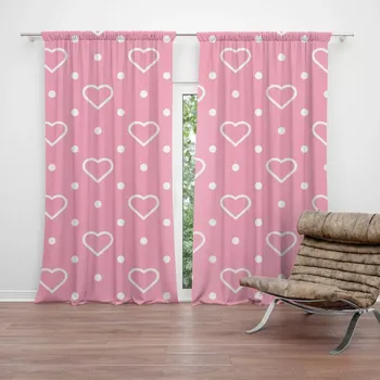 Závěs Sablio Závěs Srdce a tečky: 2ks 140x250cm