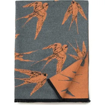 Šála Krásná zimní šála zdobená zvířecím motivem šedá