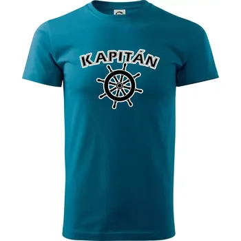 Pánské tričko Kapitán kormidlo - Klasické pánské triko vyšší gramáže - L ( Petrolejová )