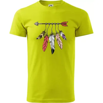 Pánské tričko Indiánský šíp - Klasické pánské triko vyšší gramáže - 2XL ( Limetková )