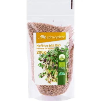 Semeno BIO Hořčice bílá - Sinapis alba - bio osivo na klíčky - 200&nbsp;g
