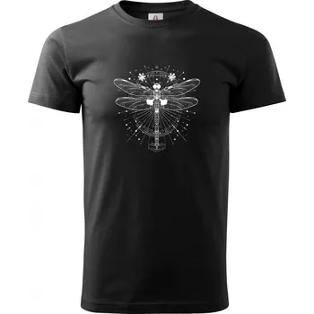 Vážka zářivá, bílý potisk - Tričko Classic - nejlevnější - S