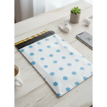 Obálka Bílá plastová obálka 170x230+40 mm, sněhové vločky