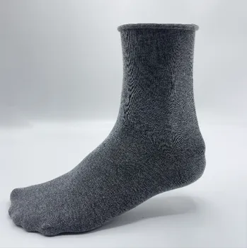 Pánské ponožky OLET - Zdravé ponožky jednobarevné klasické ruličkové ponožky bez gumiček mix Velikost: 43-46, Barva: šedá