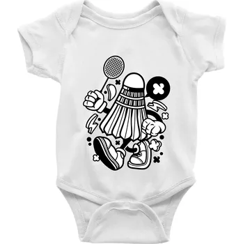 Kojenecký body Badmintoňák - Body kojenecké s krátkým rukávem - Krátký r. 18-24 měs ( Bílá )