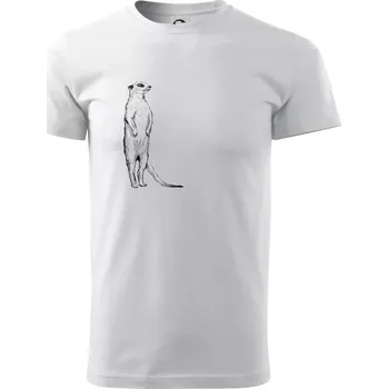 Pánské tričko Surikata černá kresba - Triko extra velké (5-8XL) - 7XL ( Bílá )