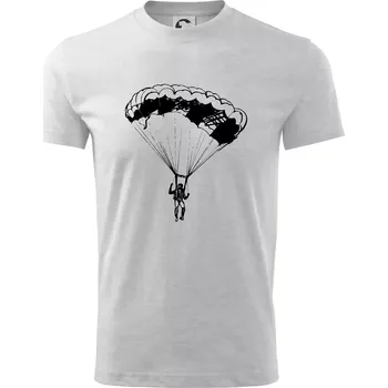 Chlapecké tričko Parašutista - Tričko dětské bavlněné - 98 cm / 2 roky ( Světlešedý Melír )