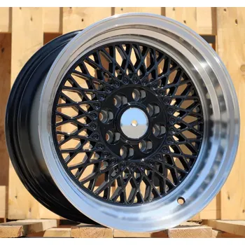 Alu kolo Alu kola Racing Line LU483, 15x7 4x100 ET25, černá + leštěný límec