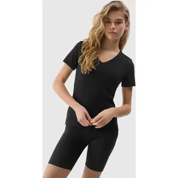 Dámské oblečení 4F dámské tričko sportovní fitness bavlněné F1359 černá (XS) (XS, černá)