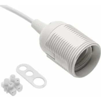 GTV E27 objímka s kabelem a konektorem 60W 2x0,75mm BÍLÁ GZ-E27000-00