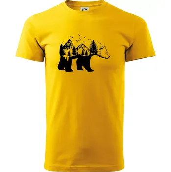 Pánské tričko Medvěd ilustrace - Triko extra velké (5-8XL) - 6XL ( Žlutá )
