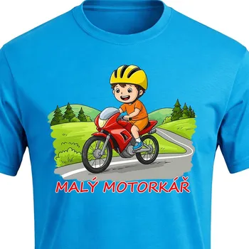 Dětské tričko Malý motorkář - velikost 134, Barva Tyrkysová