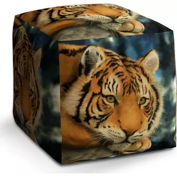 Taburet Sablio Taburet Cube Tygr: 40x40x40 cm