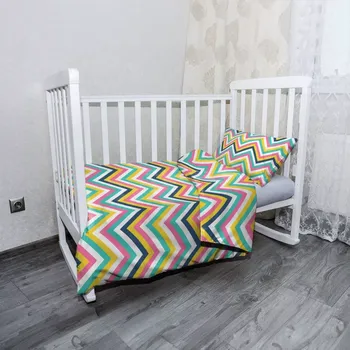 Povlečení Sablio Mikroplyšové dětské povlečení do postýlky Duhové klikyháky - 100x135 / 40x60