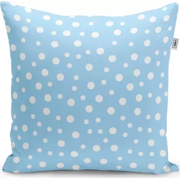Polštář Sablio Polštář Bílé puntíky na modré - 40x40 cm