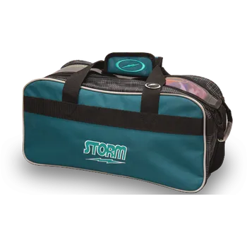 Taška na bowlingovou kouli TAŠKA NA 2 KOULE NOSIČKA BEZ PROSTORU NA BOTY OCELOVĚ MODRÁ/ČERNÁ