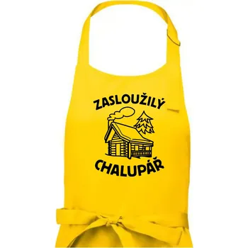 Kuchyňská zástěra Zasloužilý chalupář - Pánská zástěra na vaření - Univerzální velikost ( Žlutá )