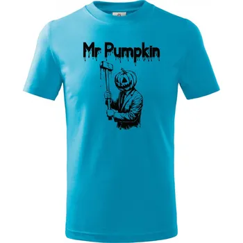 Pánská móda Mr. Pumpkin, černý tisk - Dětské tričko Basic - 122 cm/6 let