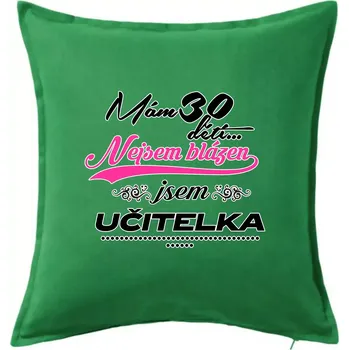 Polštář Mám 30 dětí, jsem učitelka - Polštář 50x50 - 50x50 - Pouze potah ( Středně zelená )