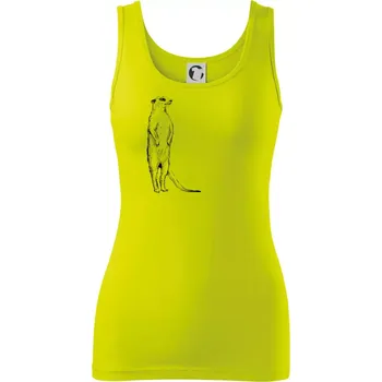 Dámské tričko Surikata černá kresba - Dámské tílko - M ( Limetková )