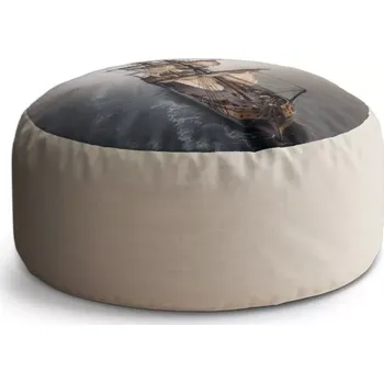 Taburet Sablio Taburet Circle Plachetnice na klidném moři: 38x48 cm