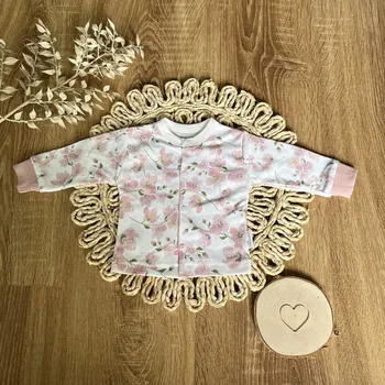 Mamatti kojenecký kabátek bavlna Višňový Květ velikost 68 (63 - 68 cm)