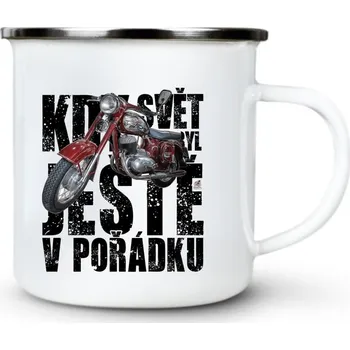 Kdy svět byl ještě v pořádku, JAWA Panelka, V17 - Plechový hrnek VELKÝ 400ml (500 ml po okraj) - 400 ml