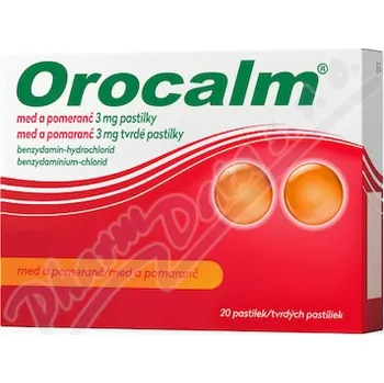 Lék na bolest, zánět a horečku Orocalm med a pomeranč 3mg pas.20