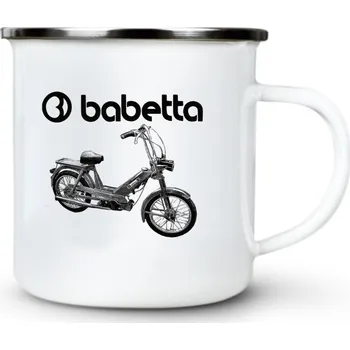 Babetta 207, logo, bílá - Plechový hrnek VELKÝ 400ml (500 ml po okraj) - 400 ml
