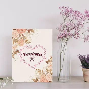 Plechová cedule Sablio Dárková cedulka Nevěsta srdce: 30x40 cm