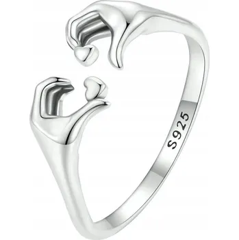 Prsten Prstýnek Mennica Bydgoska srdce z ruky stříbrný ryzost 925 vel. 14