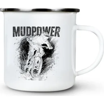 MUDPOWER, Downhill, MTB, Mountain Bike, černý, V4 - Plechový hrnek VELKÝ 400ml (500 ml po okraj) - 400 ml