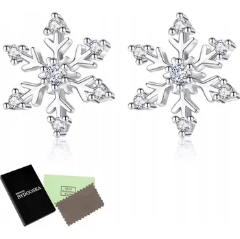Náušnice Stříbrné náušnice sněhové vločky puzetky dárek k Vánocům stříbro o ryzosti 925