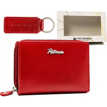 Peterson peněženka z pravé kůže červená - dámská