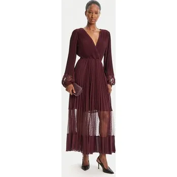 Dámské šaty TWINSET Večerní šaty 252TP2641 Bordó Regular Fit 48