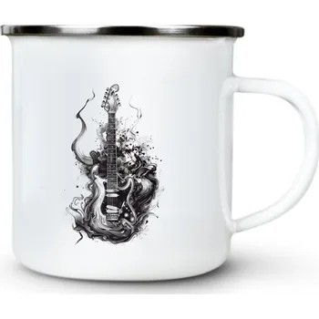 Kytara, v10 - Plechový hrnek VELKÝ 400ml (500 ml po okraj) - 400 ml