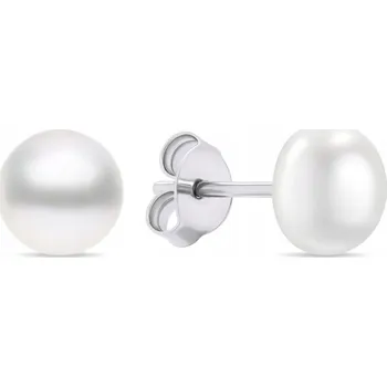 Náušnice Krásné půvabné náušnice, stříbrné s pravou perlou