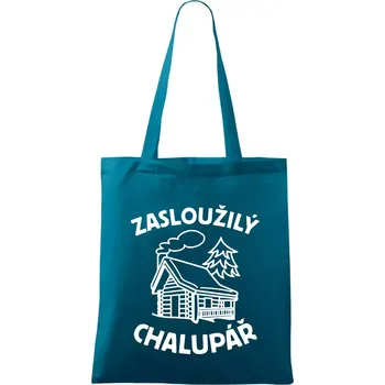 Nákupní taška Zasloužilý chalupář - Taška bavlněná - 42 x 38 cm ( Petrolejová )