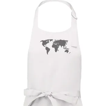 Kuchyňská zástěra Mapa světa otisk - Pánská zástěra na vaření - Univerzální velikost ( Bílá )