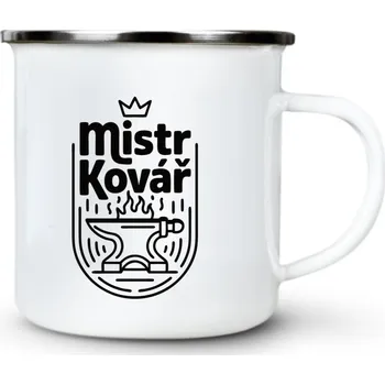 Mistr kovář, černý tisk - Plechový hrnek VELKÝ 400ml (500 ml po okraj) - 400 ml